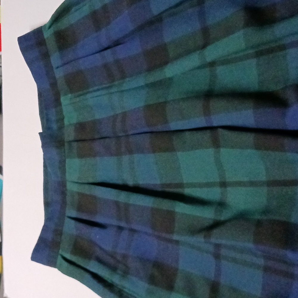 Plaid Green and Blue Women's Skirt